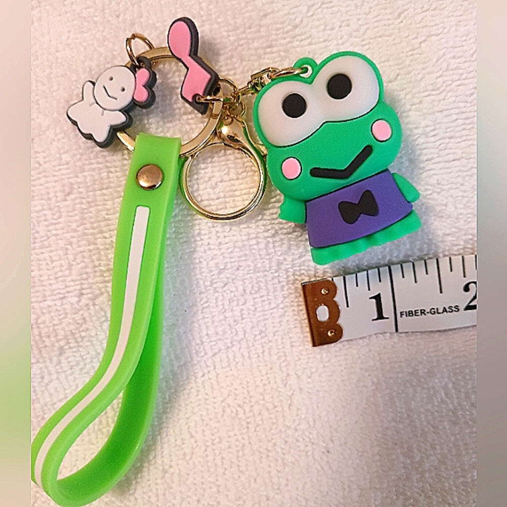 New Keroppi keychain Silicone PVC Wristlet Design Clip On